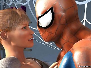 Mary J's tight juicy teen pussy gets drilled by spidey's cock