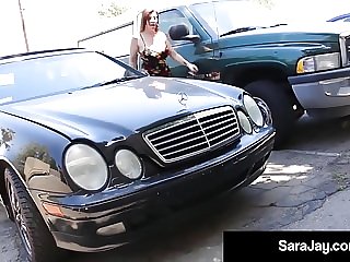 Love Queen Sara Jay Gives Horny Mechanic A Hot Fuck Session!